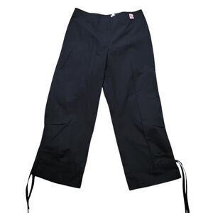 Dana Buchman Black 100% Cotton Cropped Tie Pants - Sz 6